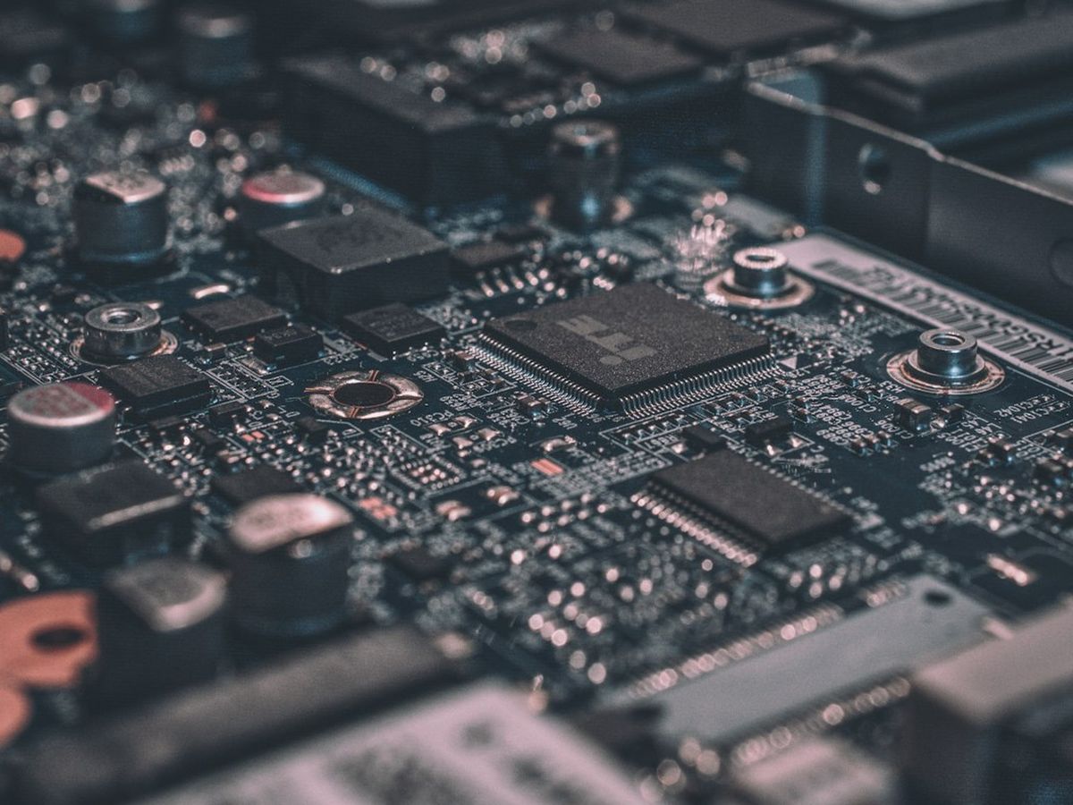 Close-up of an electronic circuit board